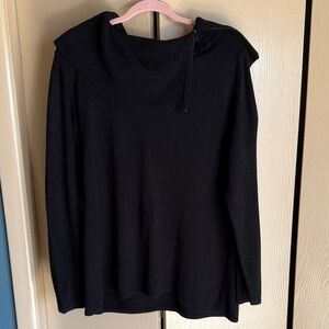 Designers Originals Black Asymmetric Cowl Neck Sweater